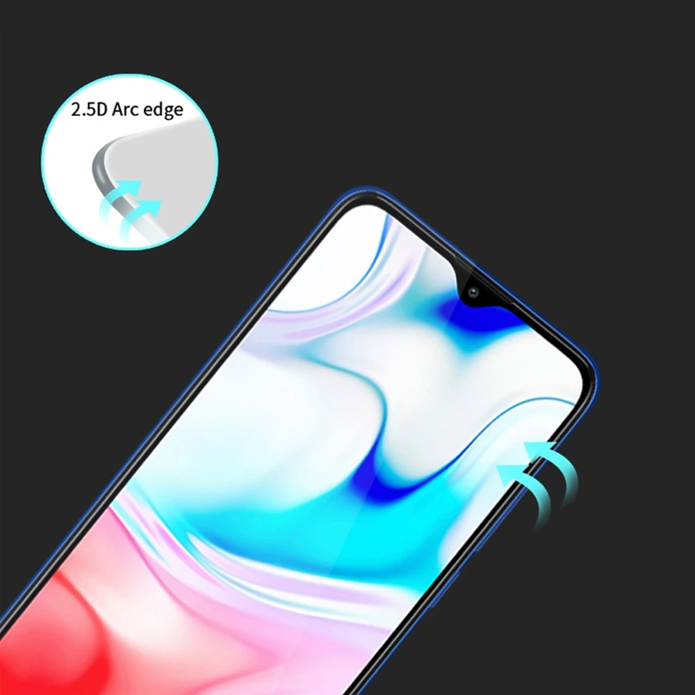 2Pcs 9D full cover for xiaomi redmi note 8 pro 8t 9s tempered glass redmi 8A protective film phone screen protector smartphone