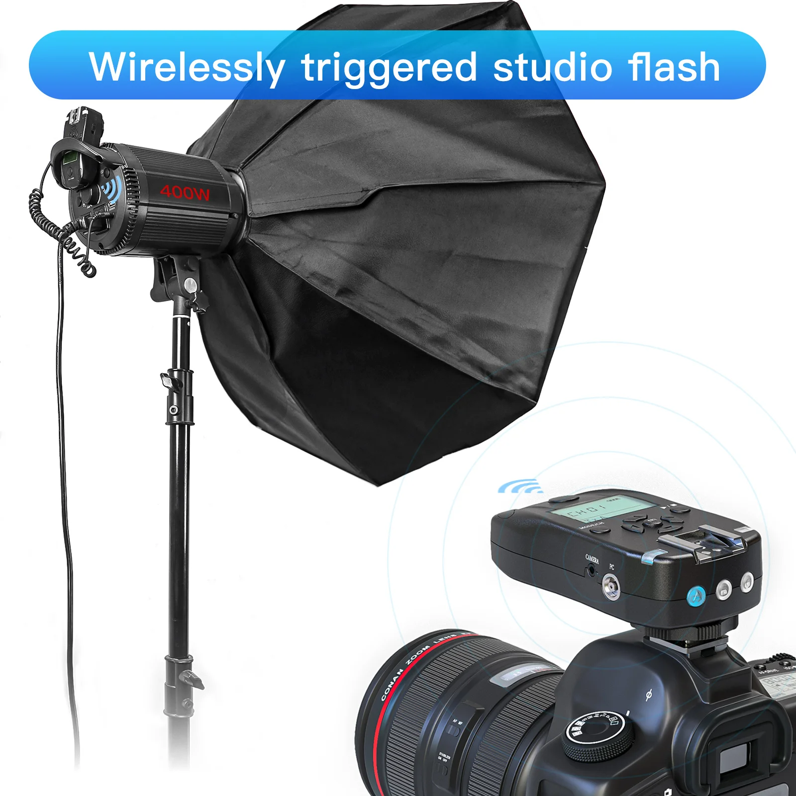 Seafrogs SR-008 2.4GHZ Wireless Flash Trigger รีโมทคอนโทรล100M กระพริบกลุ่มสนับสนุนการเรียกใช้สำหรับ Canon Nikon