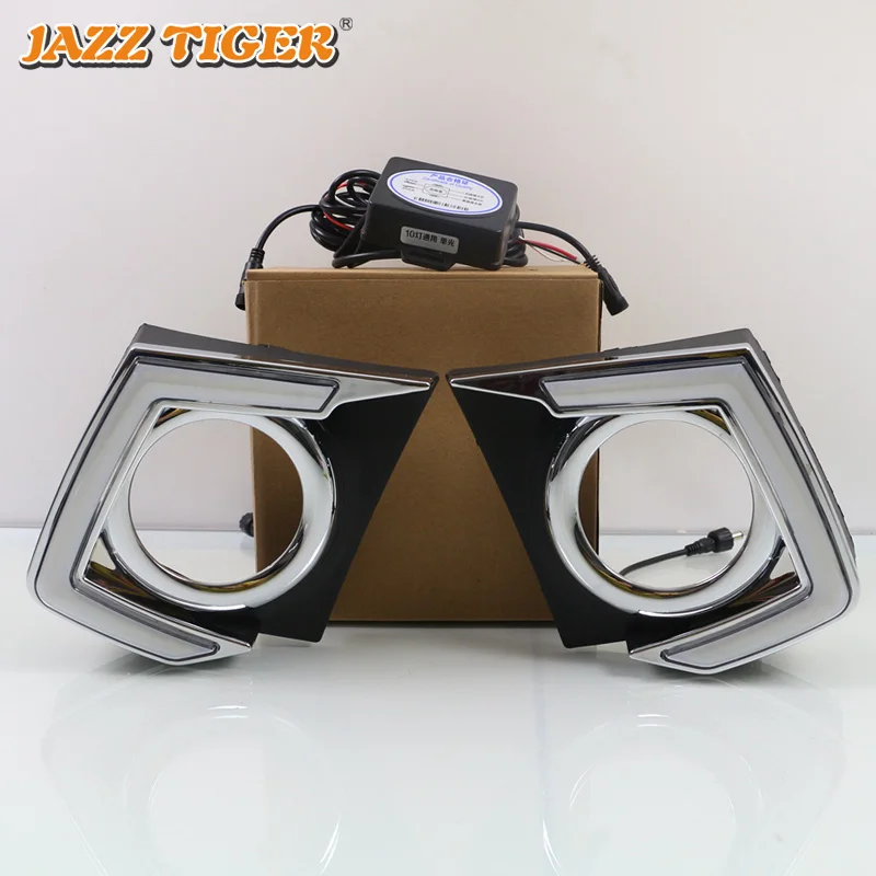 12V Daytime Running Lights For Mitsubishi Triton L200 2015 2016 2017 2018 Drl  LED  Car Auto Fog Lamp Headlights