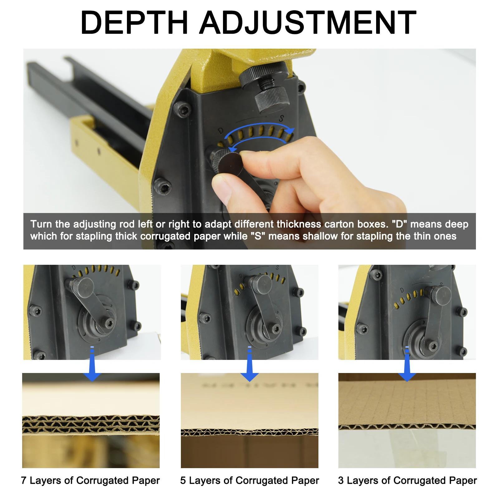 15-18MM Manual Carton Closing Stapler, Sealing Machine for Box or Cartons, Very Easy in Closing Cartons, Folding Boxes