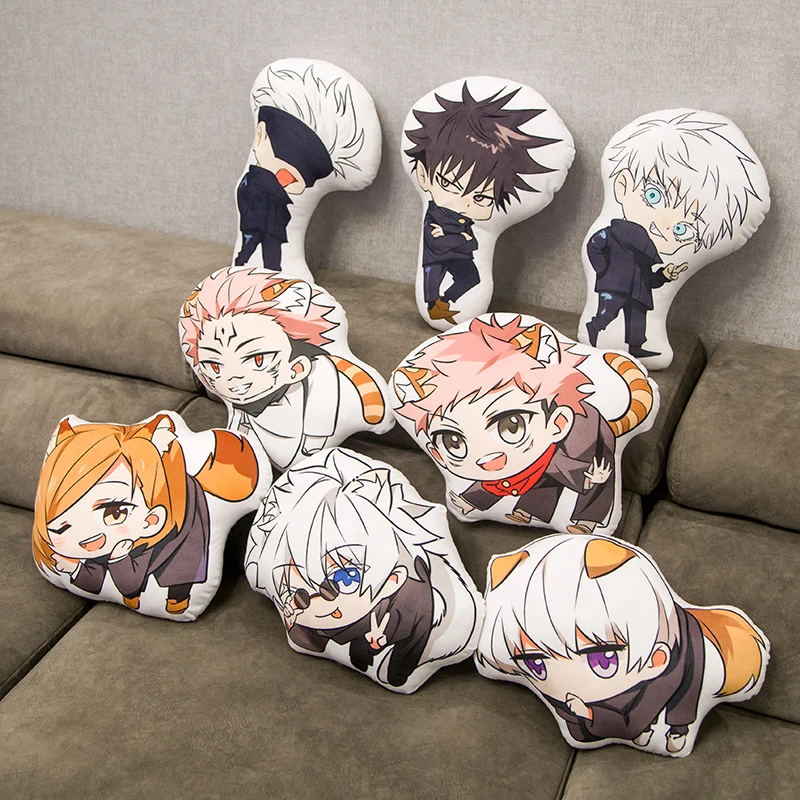 40cm Jujutsu Kaisen Cute Anime Plushies Pillow Cushion Toys Fushiguro Megumi Kugisaki Nobara Gojo Satoru Dolls For Kid Gift