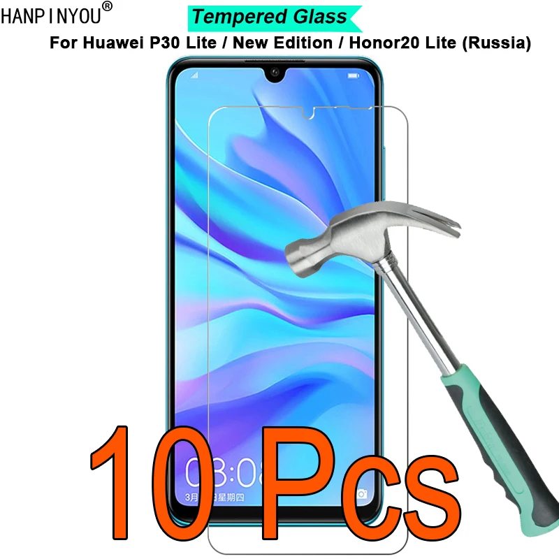 

10 шт./лот, для Huawei P30 Lite, новое издание, Honor 20 Lite (RU), твердость 9H, 2.5D, закаленное стекло, защитная пленка для экрана