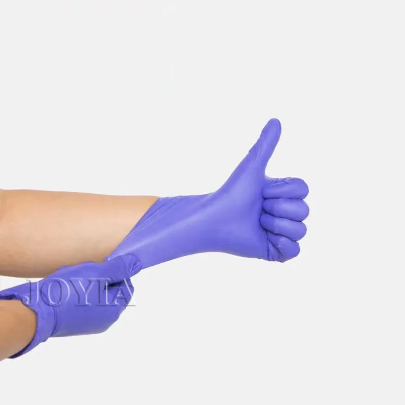 100pcs Purple Disposable Glove Kitchen Clean Work Protect Aldult Kids Latex Glove Synthetic Nitrile Gloves S M L Powder Free