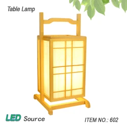 Lampe de Table hypothécaire ami en Bois Massif de Style Japonais Pinus Syllistris, avec Grille en Papier, pour Bureau, Chambre à Coucher