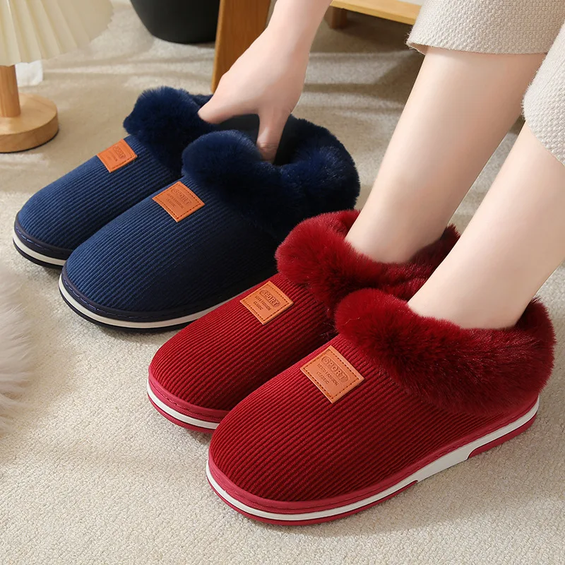 Women Slippers Winter Warm Plush Ladies Home Cotton Shoes Female Non-Slip Soft Comfort Indoors House Shoes Woman Slippers