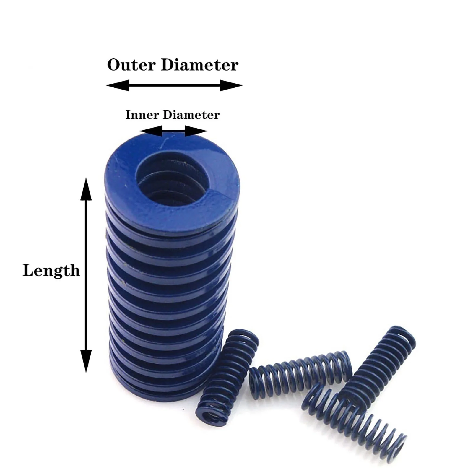 4 Pieces, Light Load Compression Mould Die Spring, 18mm Outer Diameter, 25-100mm Length, Light Load Compression Mould Die
