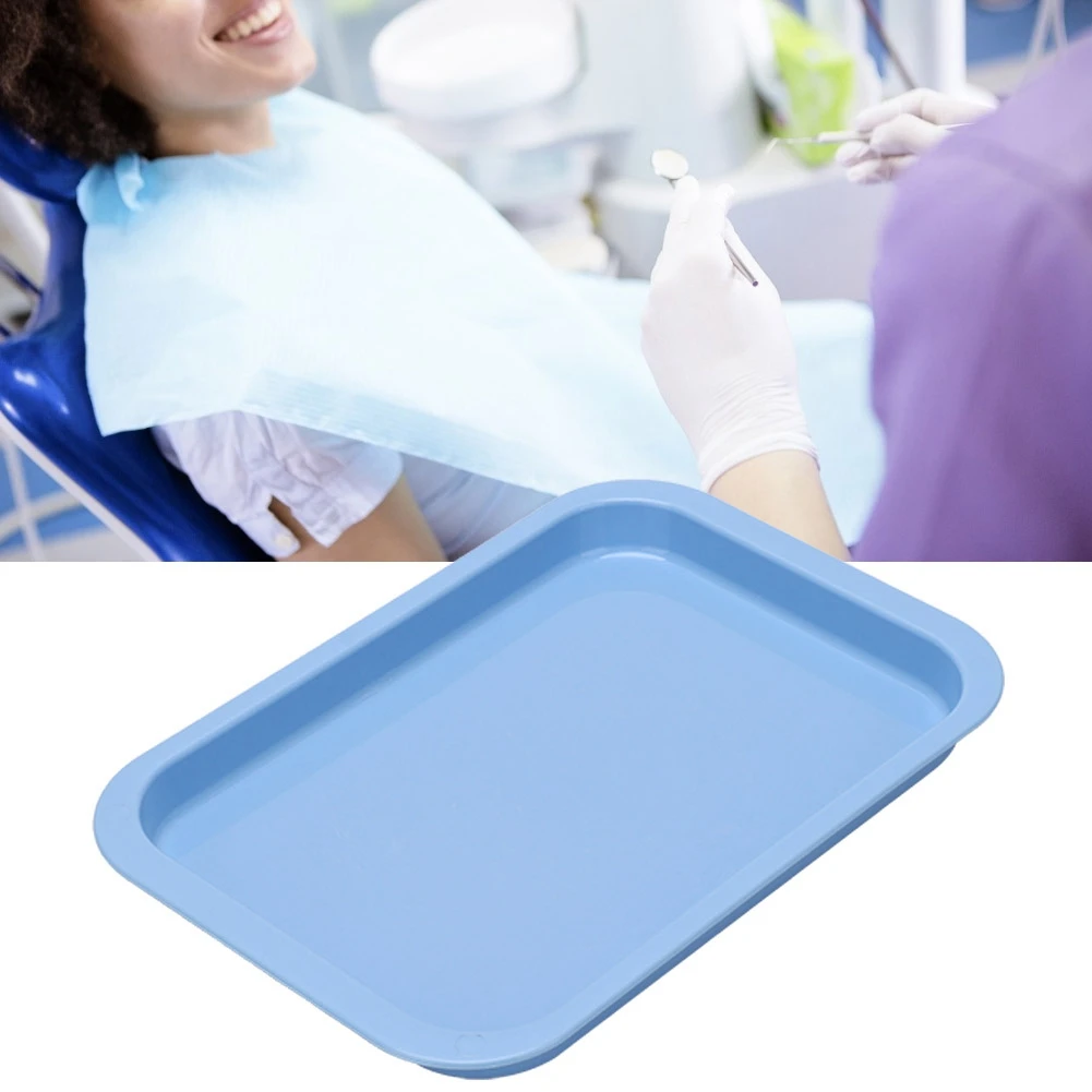 

Oral Care Blue Plastic Square Dish Environmental Convenient Useful Popular Dental Tray Dentist Materials Plates Dental Accessory