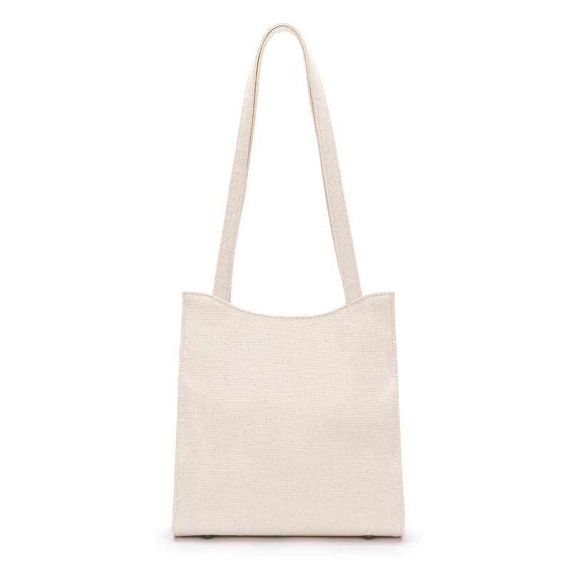 

Original ins niche design shopping bag three-dimensional stylish tote bag white canvas shoulder bag summer