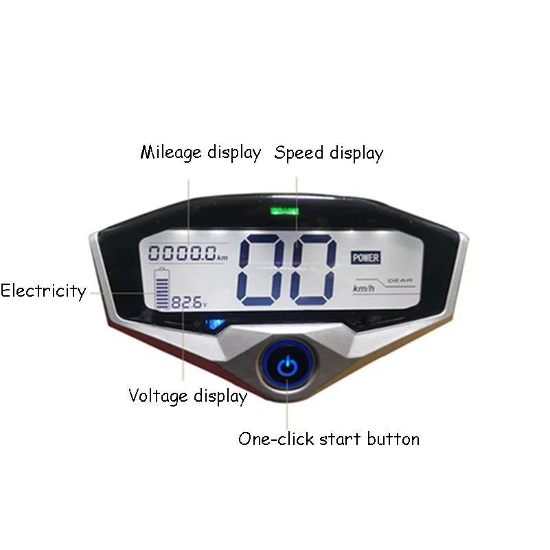 60V72V LCD Meter Speed And Battery Display Screen For Citycoco Electric Scooter