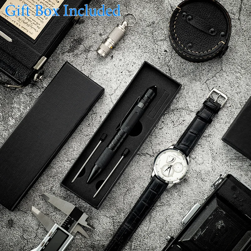 Dropshipping Multi-Function 3-In-1 Tactical Pen Whistle Emergency Self Defense EDC Tool Outdoor Survival Birthday Gift Box