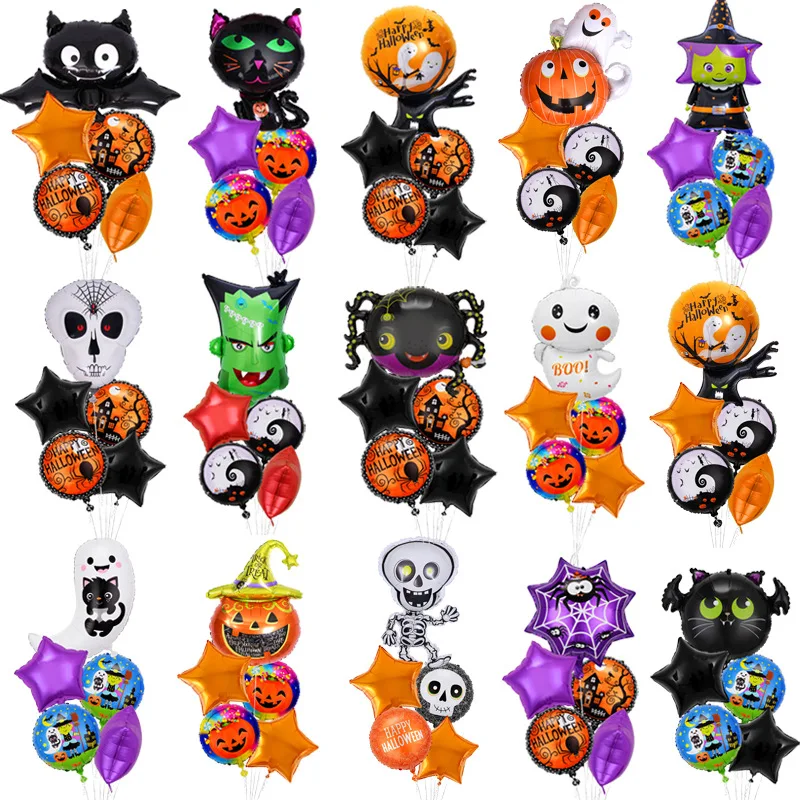 

Halloween Christmas Balloons Aluminum foil Baby shower Birthday Party Decoration globos anniversaire New year Boo witch black