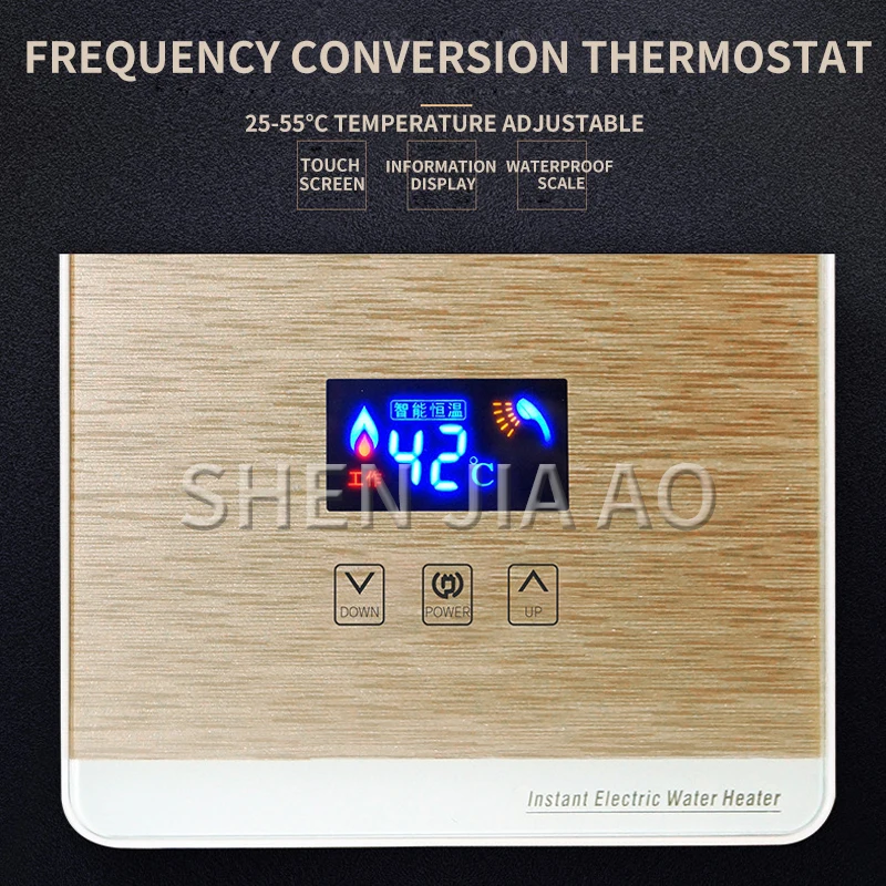 Scaldabagno istantaneo conservazione non dell'acqua display digitale domestico a parete Mini scaldabagno a frequenza variabile termostatico