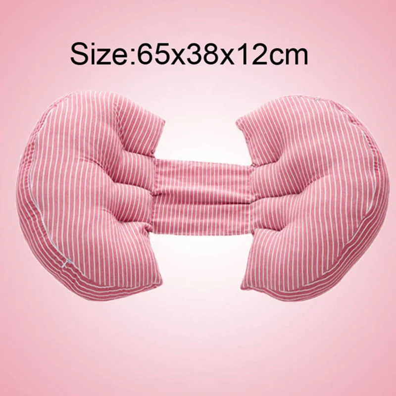 Almohada multifuncional de algodón en forma de U para mujeres embarazadas, almohada de soporte para el vientre, para dormir de lado, almohadas para el cuerpo del embarazo