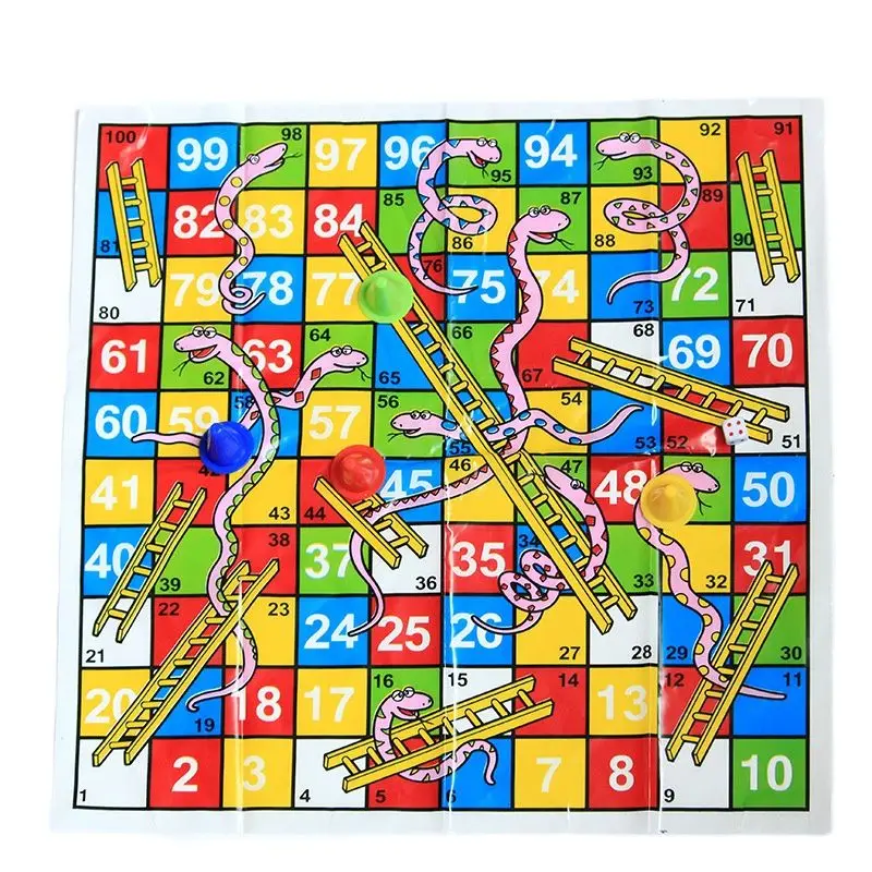 Plastic Board Game Snake Ladder Flying Chess Set Portable Board Family Party Game Educational Kids Children Toys