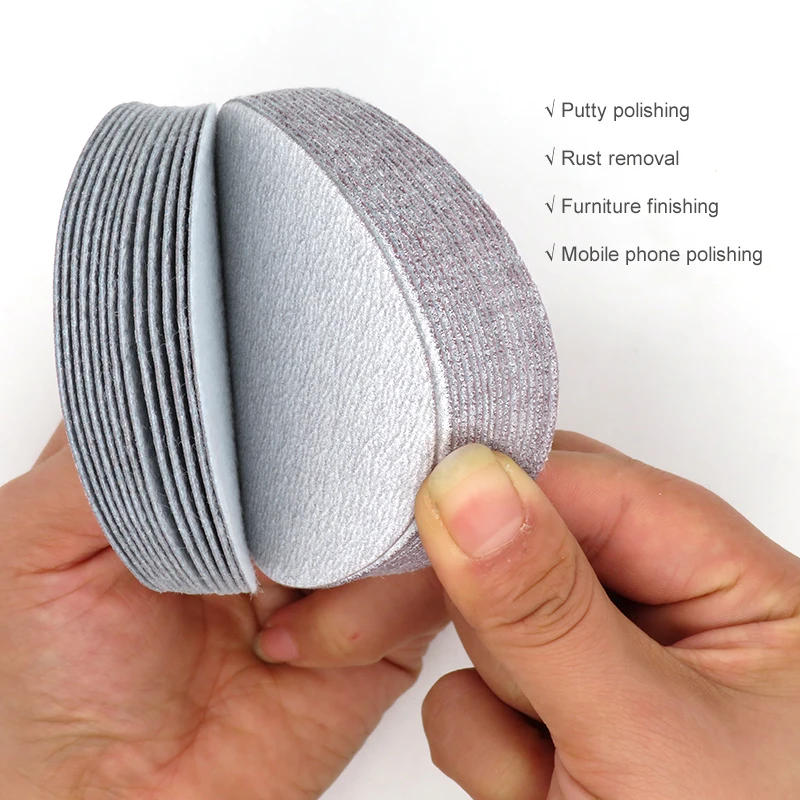 20PCS 4 Inch 100mm White Dry Abrasive Sandpaper Sanding Discs Hook and Loop 60-1000 Grit For Polishing Wall Mental Furniture