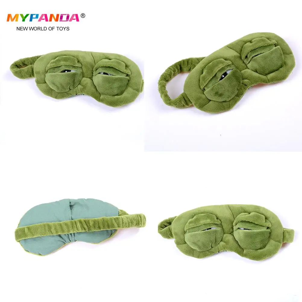 

1pcs Funny Creative Pepe the Frog Sad Frog 3D Eye Mask Cover Cartoon Plush Sleeping Mask Cute Anime Gift 20*10cm