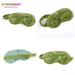 1pcs Funny Creative Pepe the Frog Sad Frog 3D Eye Mask Cover Cartoon Plush Sleeping Mask Cute Anime Gift 20*10cm