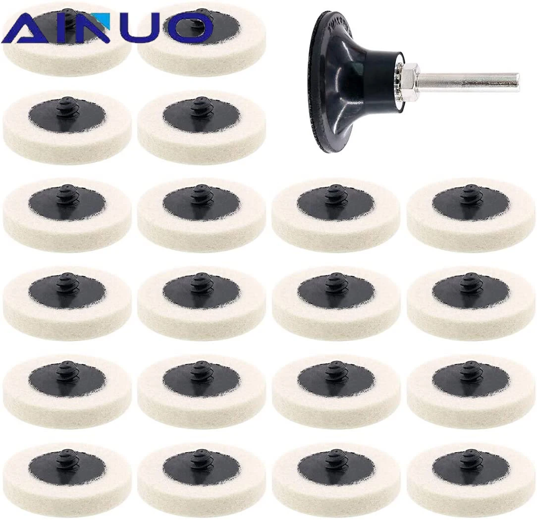 R-Type Compressed Wool Felt Disc Polishing Buffing Pads Wheels Grinding Abrasive Tools for Dremel 1/4