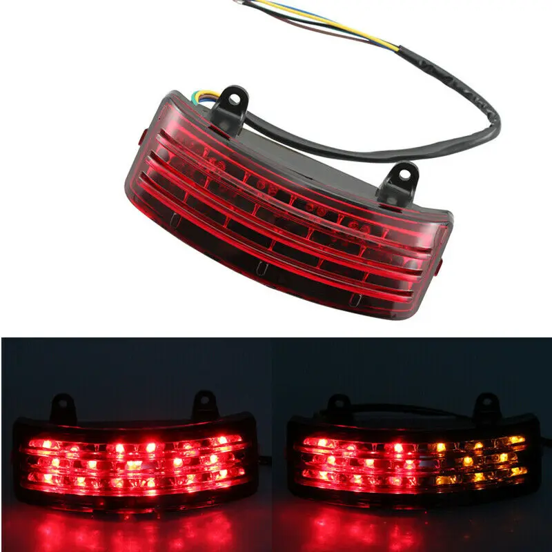 Motorcycle Tri-Bar LED Rear Fender Brake Tail Light Turn Signal Lamp Taillight For Harley Touring Street Glide FLHX FLTRX