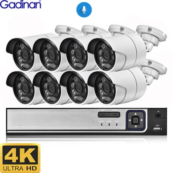 4K 8MP Ultra HD POE NVR System Kit Outdoor CCTV Recording Security Surveillance 8MP IP Camera Outdoor Home Video Camera Set