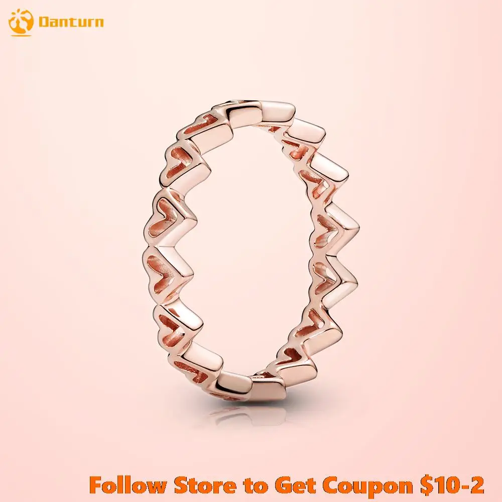 

Danturn New 925 Sterling Silver Ring Rose Freehand Hearts Rings Original 925 Silver European Ring Women DIY Jewelry Making Gift