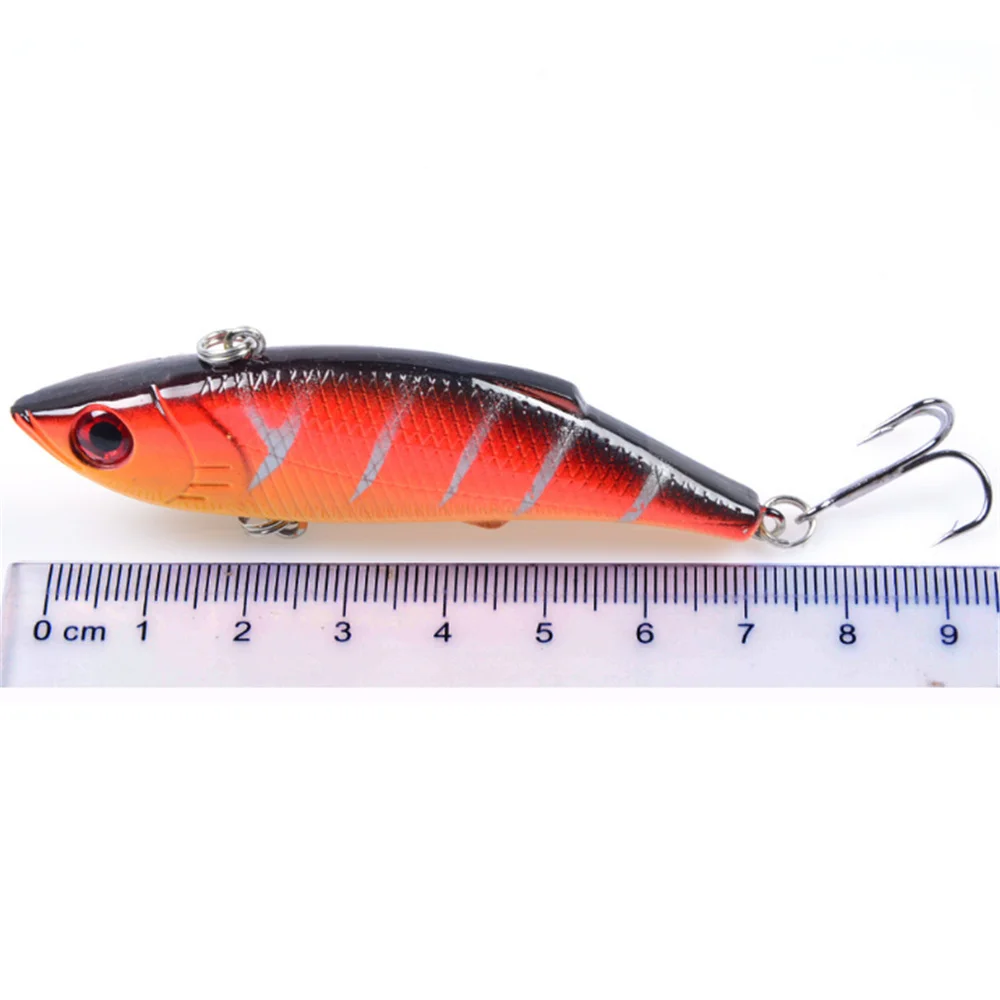 1Pcs VIB Hard Fishing Lure 7cm 10g Sinking Vibration Rattling Crankabit Wobblers Artificial Bait Bass Carp Tackle 3D Eyes
