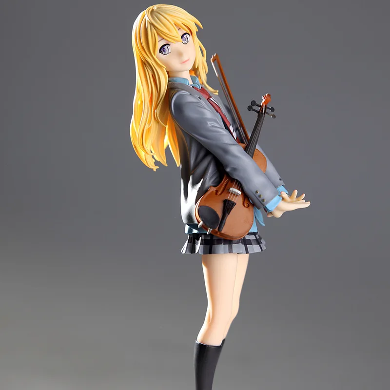 

Japan Anime Your Lie in April Miyazono Kaori Violin Girl Cute Standing PVC Action Figure Cartoon kawaii Doll Collection model