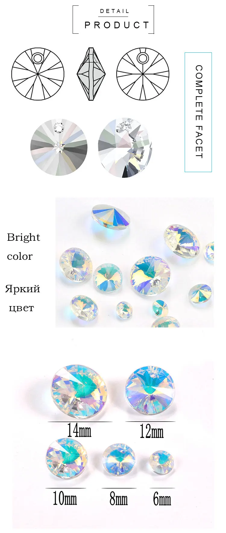 28–50 Stück, 6–14 mm, österreichische Kristallperlen, Schmuckherstellung, Zubehör, Glas-Schmuckanhänger, Perlen für DIY-Armbänder, Halsketten, Ohrringe – Detail 4