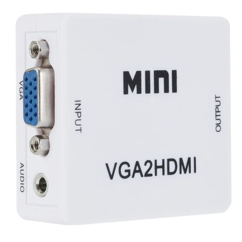 Tragbare Mini VGA zu HDMI-kompatibel Konverter VGA2HDMI Video Box Audio Adapter 1080P Für Notebook PC HDTV Projektor TV VGA2HDMI