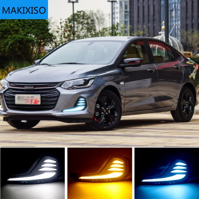 1 Pair For Chevrolet Cavalier 2020 Daytime Running Lights Turn Signal Fog Lamp Cover LED DRL Car Styling