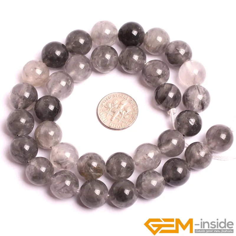 Natural Stone Cloudy Quartzs Round Bead For Jewelry Making Strand 15 inch DIY Fashion Bracelet Necklace Jewelry Loose Beads