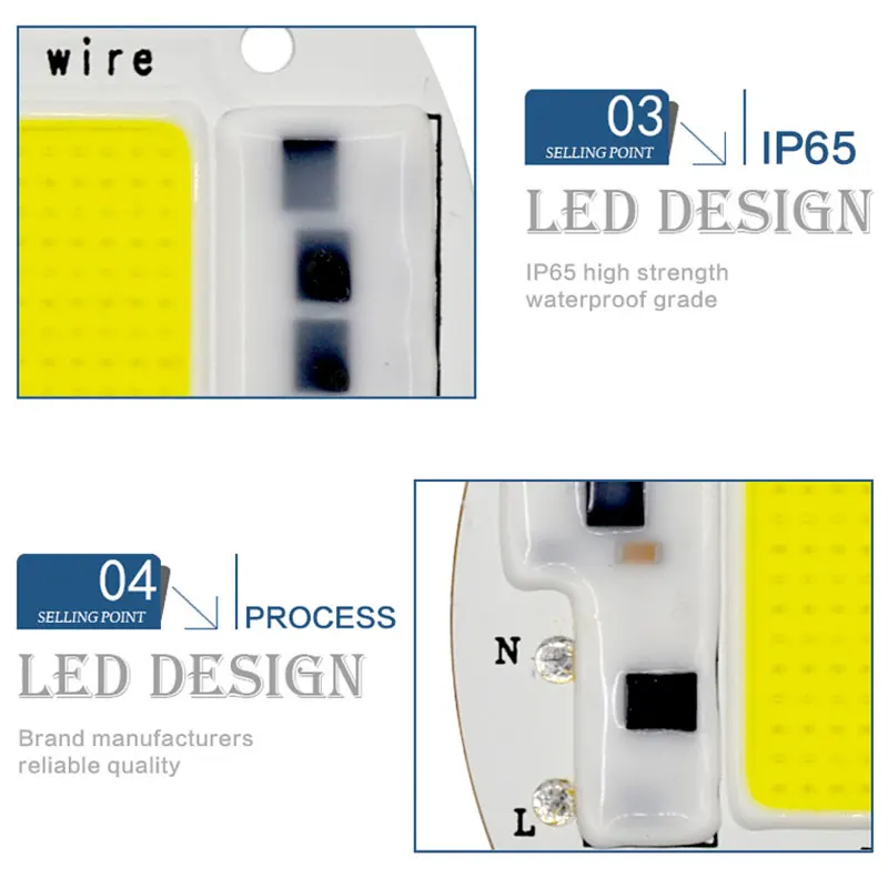 High Power LED Matrix For Projectors 15w 25w 35w 50w DIY Flood Light COB Smart IC Driver LED Diode Spotlight Outdoor Chip Lamp