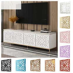 Multicolor Hollow Pattern Acrylic Mirror Wall Sticker Furniture Modification Mirror Decal Wardrobe Cabinet Door Home Art Decor