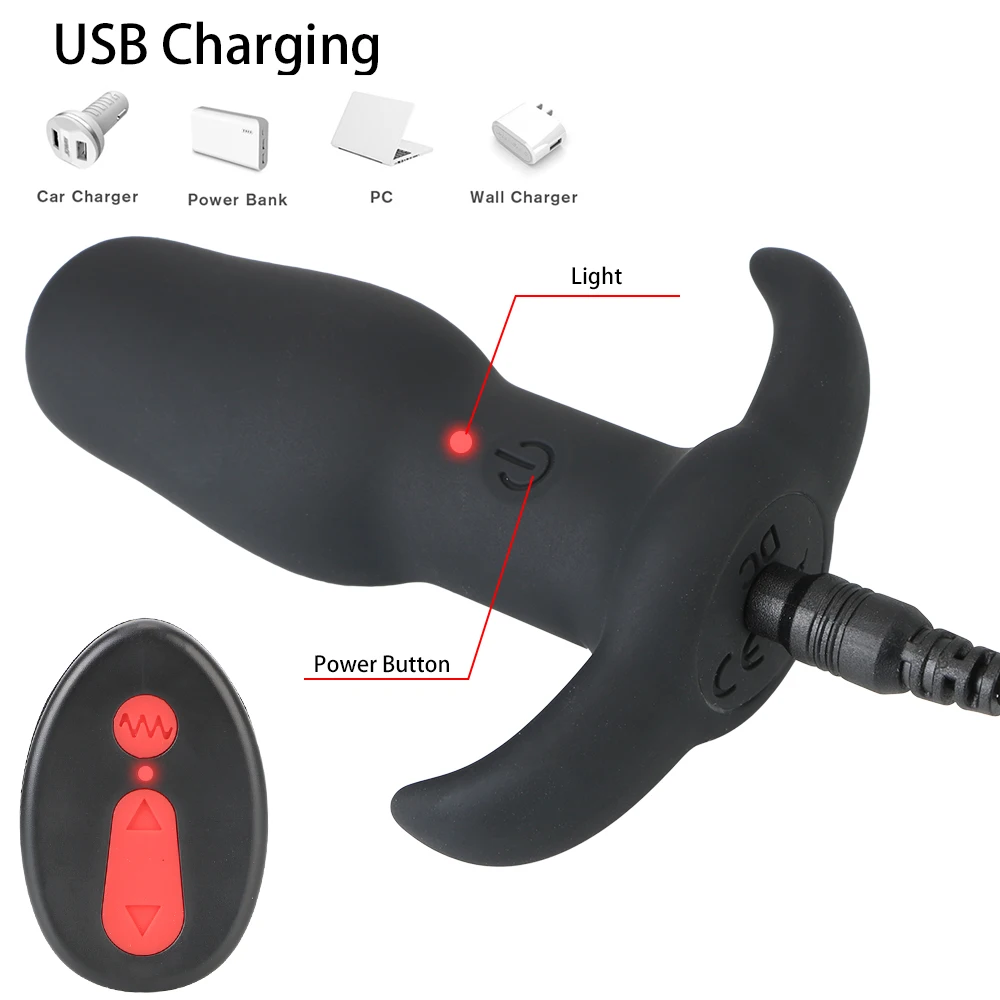 Vibrating Butt Plugs Dildo Vibrator G-spot Wireless Remote Control Anal Plug Stimulator Prostate Massage Sex Toys For Man/Woman