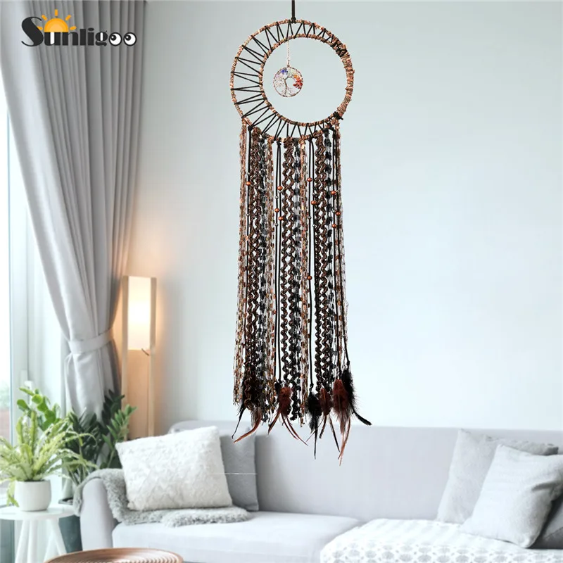 Sunligoo Tree of Life Dream Catchers Feather Dreams Catcher Wall Living Room Car Hanging Ornaments Wind Chimes Dreamcatcher New