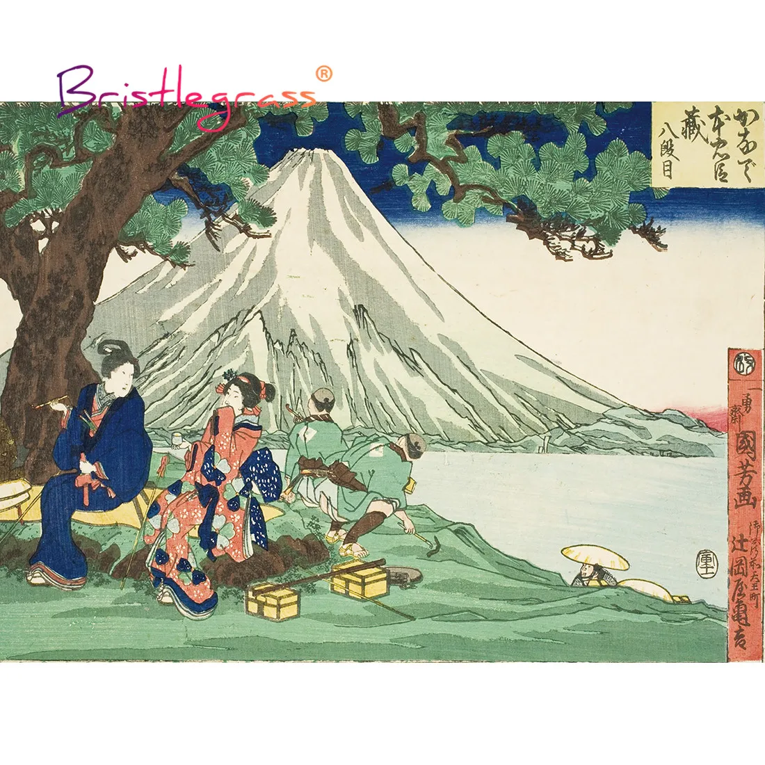 

Деревянные пазлы BRISTLEGRASS, 500, 1000 шт., Ukiyoe Utagawa Kuniyoshi, обучающая игрушка, коллекционная японская живопись, Декор