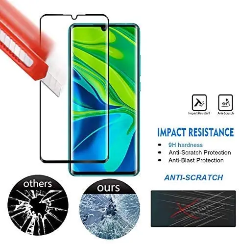 Tempered Glass Film, 9H Hardness - No Bubbles - Anti-Fingerprint - Anti-Scratch for Xiaomi Mi Note 10/ Note 10 Pro