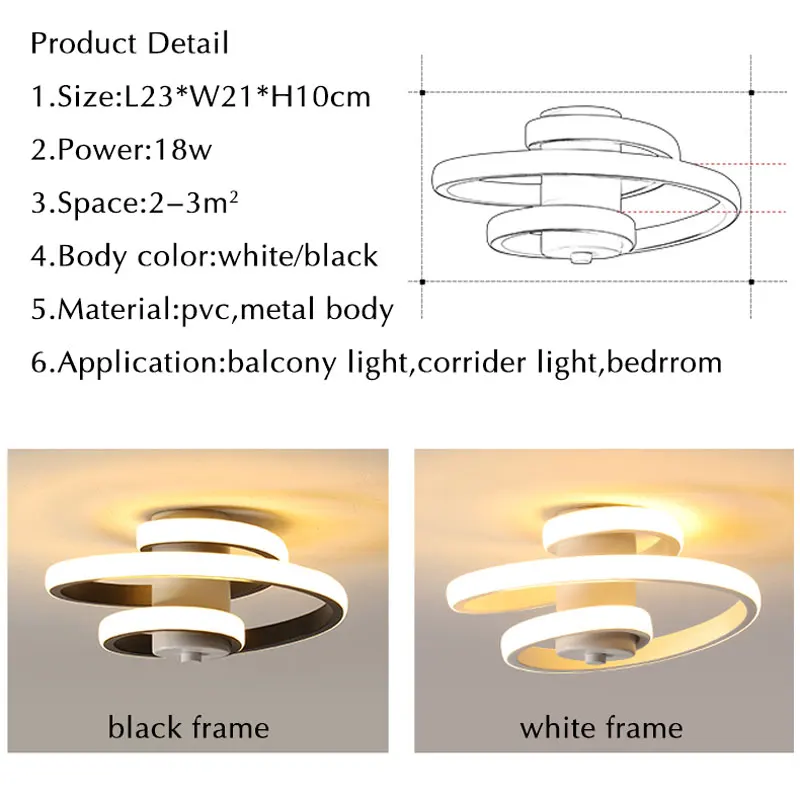 Modern Led Ceiling Light Corridor Lamp Aisle Light 18w Chandelier Ceiling Lamp for Home Living room Dining room Kitchen Bedroom