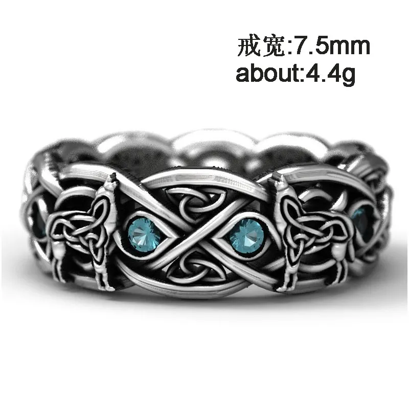 Anello Uomo Testa Di Lupo Urlante – Stile Vichingo Nordico – Totem Animale In Lega – Taglie 54-67 - 3