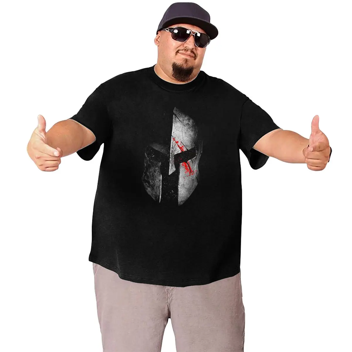 Spartan Sparta gladiator Helmet T-Shirts Men strength honor Unique 100% Cotton Big Tall Tees Plus Size Large 4XL 5XL 6XL Clothes