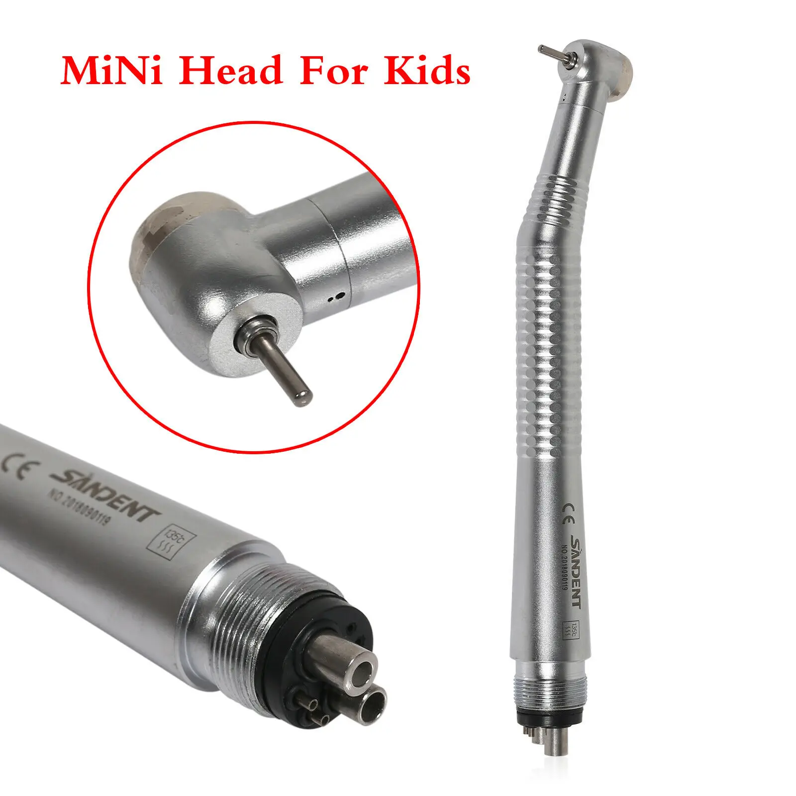 

NSK Style Dental High/Fast Speed Turbine Handpiece Mini Head For Kids Handpiece Push Button 4 Holes