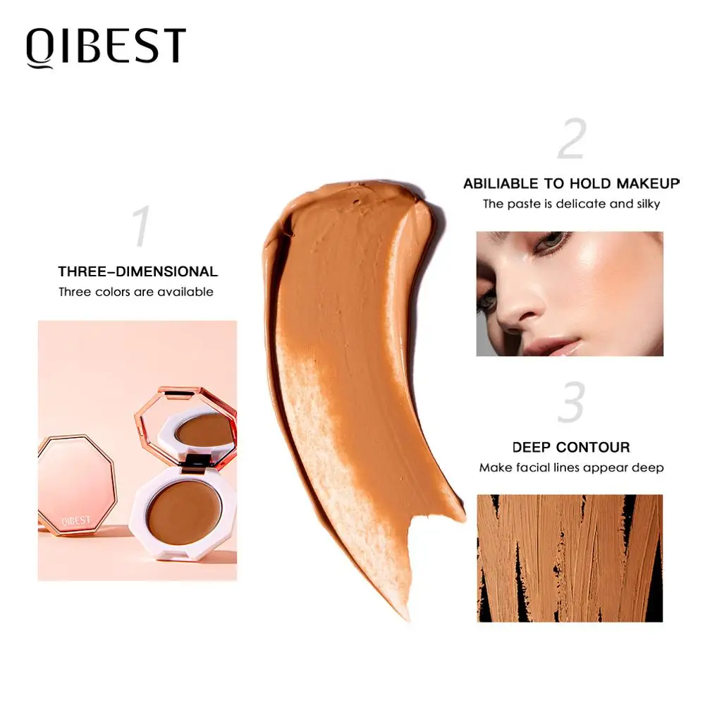 QIBEST – Palette de maquillage pour le visage, crème bronzante soyeuse, contour, cosmétique, surligneur, bronzant, illuminateur