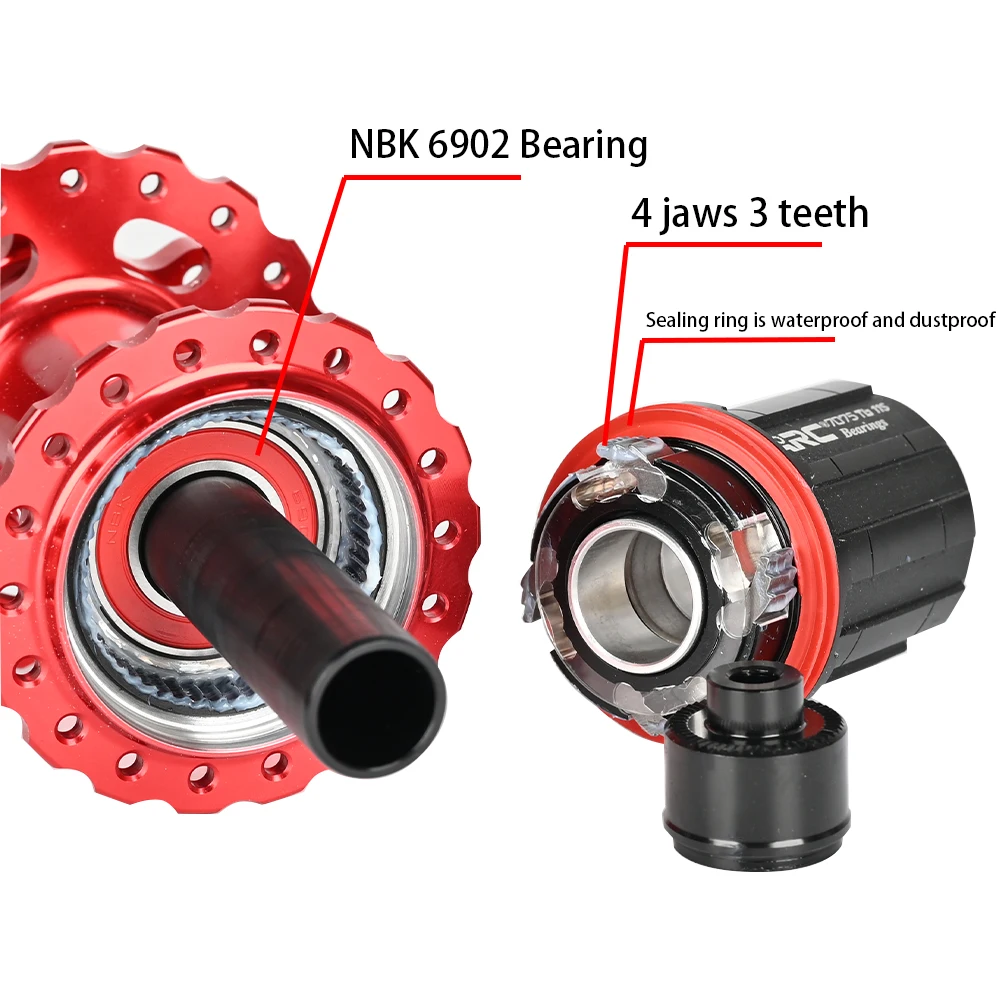 ARC 006 Mountain Bike Hubs Seal 4 NBK Bearings 28 32 36 Hole Six Nail Disc Brake 8 9 10 11 speed 4 plaws 3 Tooth Front Rear 390g