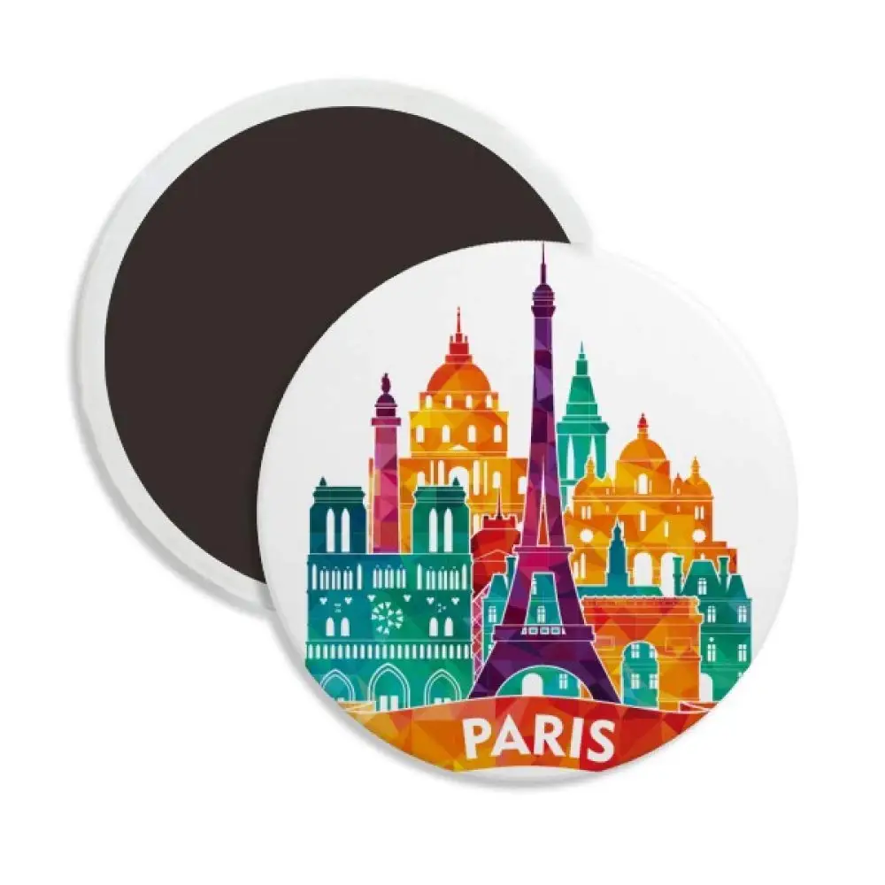 Castle Paris France Tower Circle Ceramics Fridge Magnet 2pcs