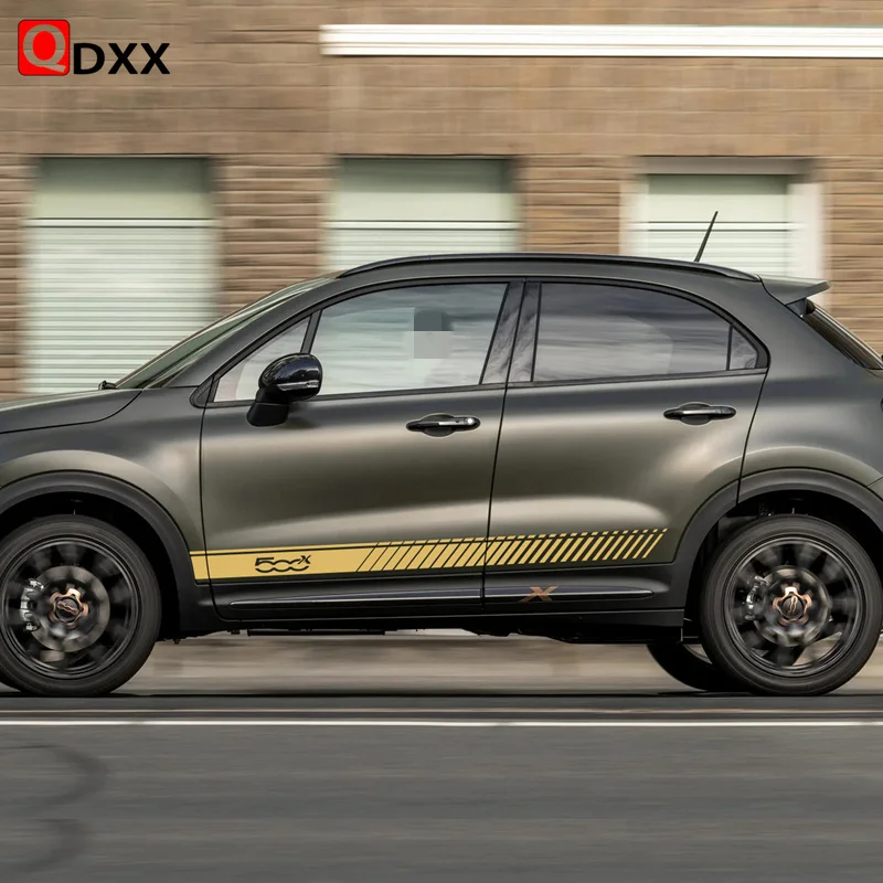 For Fiat 500X Cross Sport Stripes Car Hood Both Side Sticker Auto Body Engine Cover Decor Vinyl Decals Exterior Accessories