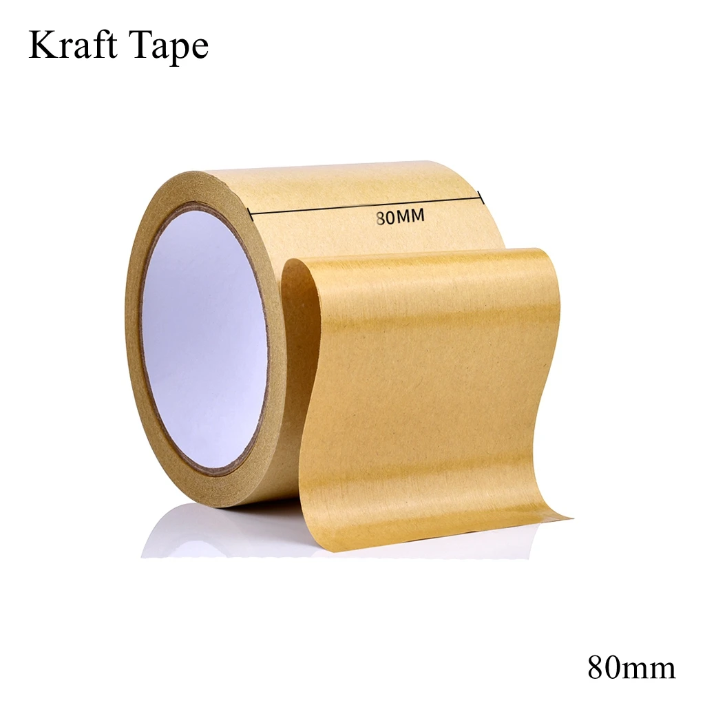 80mm Kraft Tape Recyclable Gummed Paper Masking Box Carton Sealing Packing Brown Bundled Self Adhesive Environmental Protection