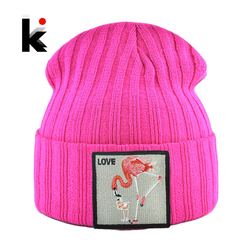 Skullies czapki damskie jesienno-zimowa odzież uliczna czapka z dzianiny czapka męska dzianinowa jednokolorowa czapka Gorras z haftem naszywka czapka
