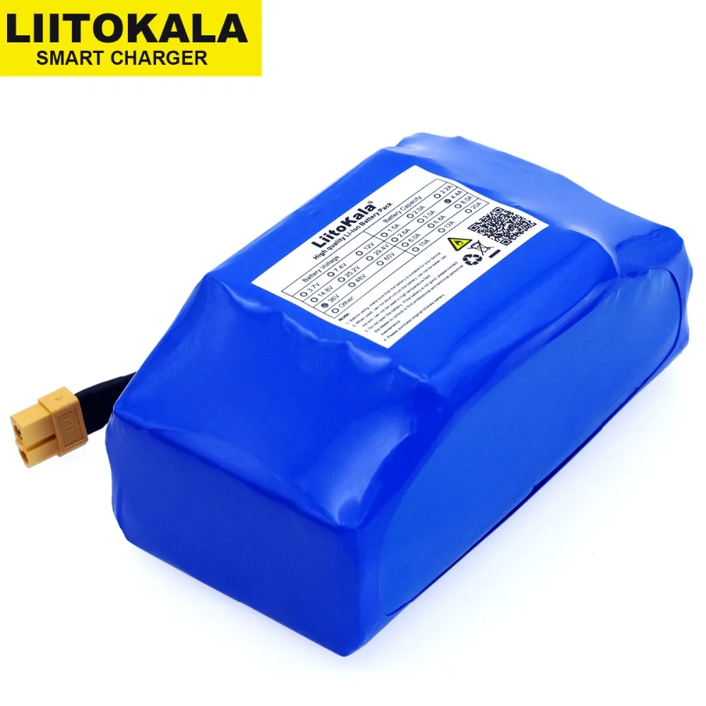 LiitoKala 36V 4.4Ah 4400mah high drain 2 wheel electric scooter self balancing 18650 li-ion battery pack for Self-balancing Fits