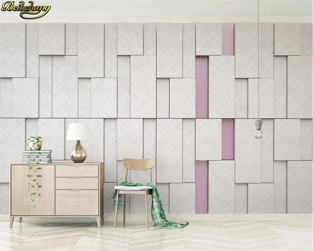 beibehang Custom wallpaper mural canvas pattern ultraviolet light color 3d three-dimensional nordic geometric tv background wall