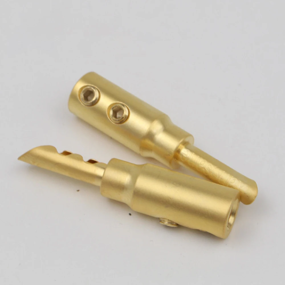 4pcs Hifi Frosted Gold Plated Copper BFA 4mm Male Speaker Connector Banana Plug